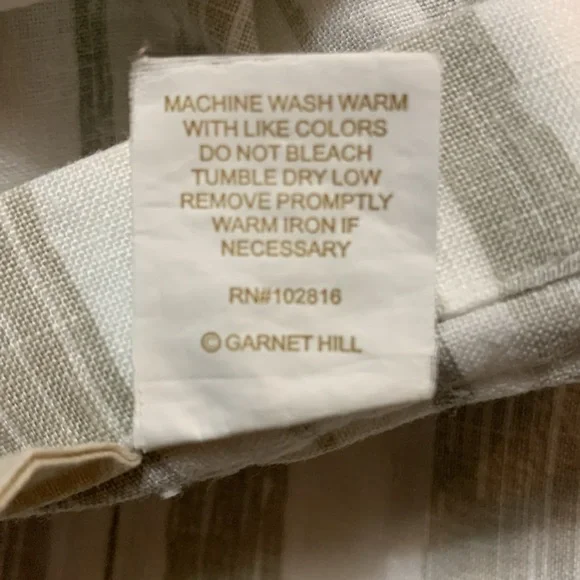 Eileen Fisher Home Garnet Hill White&Gray Striped Linen Duvet Double/Queen 88x94